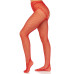 Панчохи Leg Avenue Crotchless Net Tights with Heart Backseam Red One Size - Фото №1