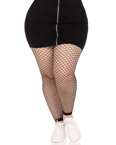 Чулки Leg Avenue Industrial Net footless tights Black 1X/2X - Фото №3
