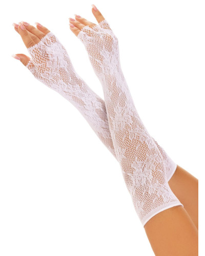 Митенки Leg Avenue Lace Opera Length Fingerless Gloves White - Фото №1