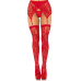 Панчохи Leg Avenue Leg Avenue Lace thigh highs & garterbelt Red One Size - Фото №4