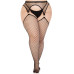 Панчохи Leg Avenue Stokings with O-ring Attached Garter Belt Black 1X/2X - Фото №3