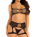 Комплект Leg Avenue Top and garter harness Black One Size - Фото №4