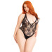 Боди Leg Avenue Floral lace deep-V teddy Black 1X/2X - Фото №3
