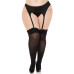 Панчохи Leg Avenue Lace top opaque thigh highs Black 1X/2X - Фото №1