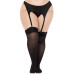 Панчохи Leg Avenue Lace top opaque thigh highs Black 1X/2X - Фото №3