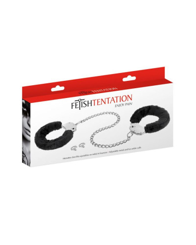Поножи Fetish Tentation Adjustable metal and fur ankle cuffs - Фото №4