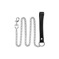 Повідець Fetish Tentation Premium Metal leash with cowhide leather wrist 115 см