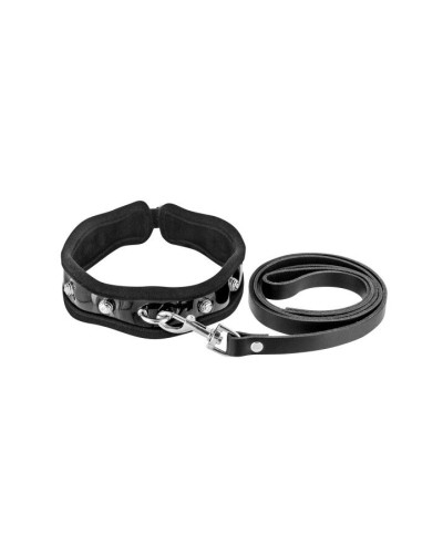 Поводок Fetish Tentation Premium Patent leather chocker and leash - Фото №1