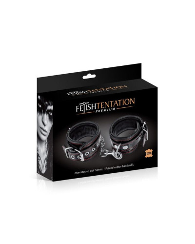 Наручники Fetish Tentation Premium Patent leather handcuffs - Фото №4