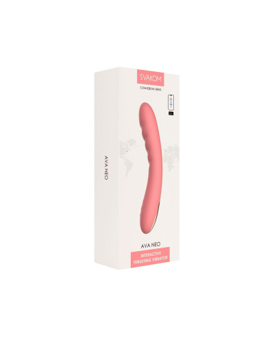 Смарт-вибратор с пульсацией Svakom Ava Neo Peach Pink, 15 режимов работы, водонепроницаемый - Фото №10