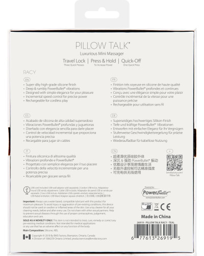 Розкішний вібратор Pillow Talk - Racy Teal з кристалом Сваровські для точки G, подарункове паковання - Фото №10