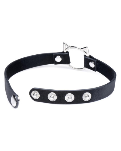 Чокер Master Series Kinky Kitty Ring Slim Choker - Black - Фото №2