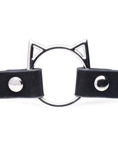 Чокер Master Series Kinky Kitty Ring Slim Choker - Black - Фото №3