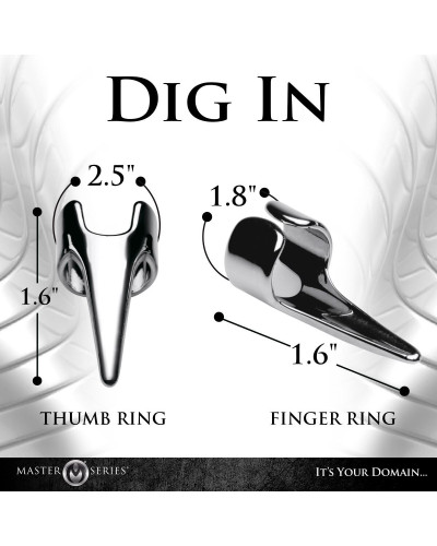 Набор колец с когтями Master Series Five-Piece Sensation Claw Rings - Silver - Фото №6