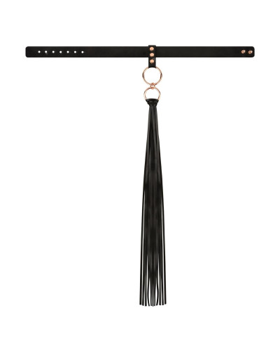 Ошейник с флоггером Rosy Gold - Collar with Flogger - Black - Фото №4