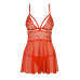 (SALE) Бебі-дол Obsessive 838-BAB-3 babydoll & thong red S/M - Фото №3