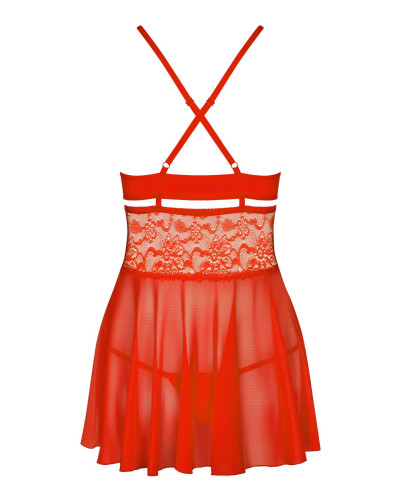 (SALE) Бебі-дол Obsessive 838-BAB-3 babydoll & thong red S/M - Фото №4