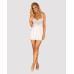 (SALE) Сорочка Obsessive Amor Blanco underwire chemise & thong white S/M - Фото №1