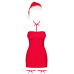 Сорочка Obsessive Kissmas chemise red S/M - Фото №3