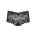 (SALE) Мереживні трусики-шортики Obsessive Idillia shorties black L/XL - Фото №5