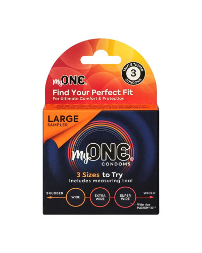 Презервативи MyONE Large Sampler 3 шт, картонна коробка - Фото №1