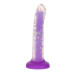 Фалоімітатор, що світиться в темряві, ADDICTION Rave 8″, Glow in the Dark Dildo Purple Confetti, 20,3 см - Фото №1