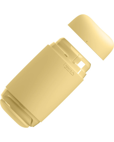 Мастурбатор TENGA PUFFY Custard Yellow, ультрамягкий материал, многоразовый, сквозной - Фото №3