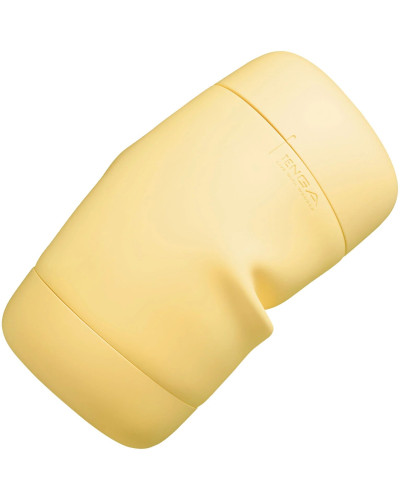 Мастурбатор TENGA PUFFY Custard Yellow, ультрамягкий материал, многоразовый, сквозной - Фото №5