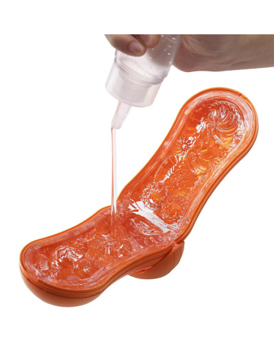 Мастурбатор Tenga Flip Orb — Sunset Orange, з можливістю зміни тиску та стимулювальними кульками всередині - Фото №5