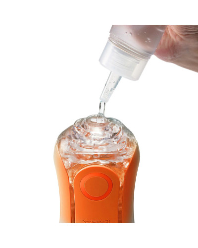 Мастурбатор Tenga Flip Orb — Sunset Orange, з можливістю зміни тиску та стимулювальними кульками всередині - Фото №6
