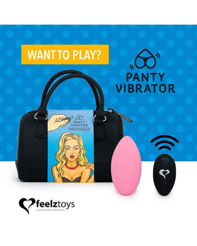 Вібратор в трусики FeelzToys Panty Vibrator Pink з пультом ДК, 6 режимів роботи, сумочка-чохол - Фото №1