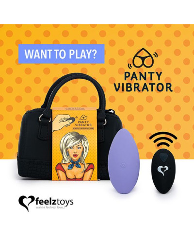 Вібратор в трусики FeelzToys Panty Vibrator Purple з пультом ДК, 6 режимів роботи, сумочка-чохол - Фото №1