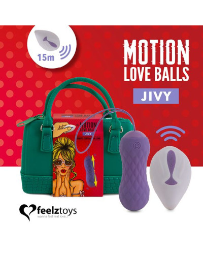 Вагінальні кульки з масажем і вібрацією FeelzToys Motion Love Balls Jivy з пультом ДК, 7 режимів - Фото №1