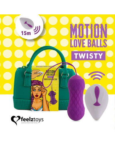 Вагинальные шарики с массажем и вибрацией FeelzToys Motion Love Balls Twisty с пультом ДУ, 7 режимов - Фото №1