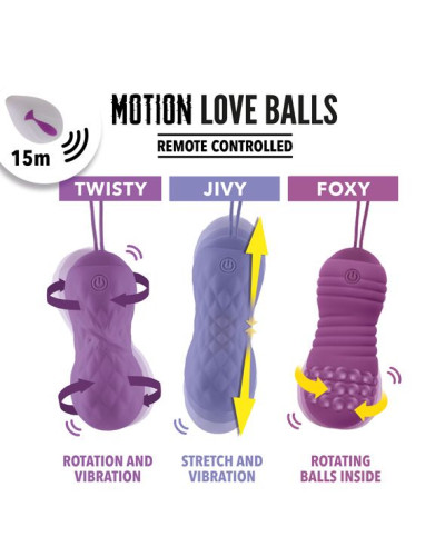 Вагинальные шарики с массажем и вибрацией FeelzToys Motion Love Balls Twisty с пультом ДУ, 7 режимов - Фото №3