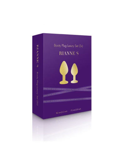Набір металевих анальних пробок із кристалом RIANNE S – Booty Plug Luxury Set, діаметр 3 та 3,5 см - Фото №2