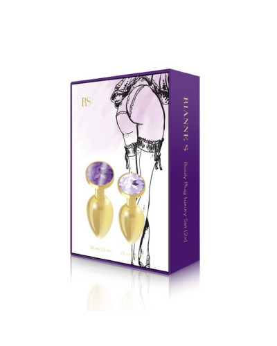 Набір металевих анальних пробок із кристалом RIANNE S – Booty Plug Luxury Set, діаметр 3 та 3,5 см - Фото №3