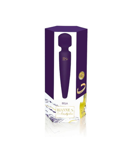 Вібромасажер Rianne S: Bella Mini Wand Purple, 10 режимів, медичний силікон, подарункове паковання - Фото №5