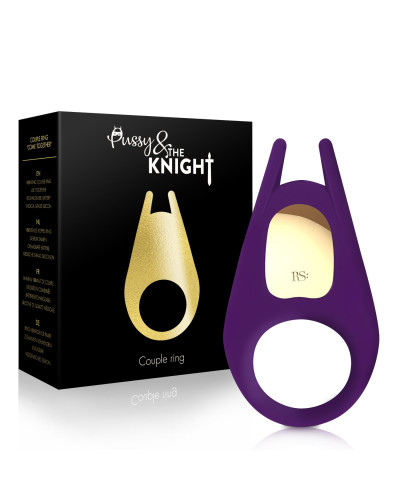 Ерекційне віброкільце Rianne S: The Pussy & The Knight Couple Ring, 10 режимів роботи, мед силікон - Фото №1