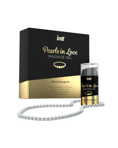 Набор для жемчужного массажа Intt Pearls in Love: ожерелье и силиконовый массажный гель - Фото №1