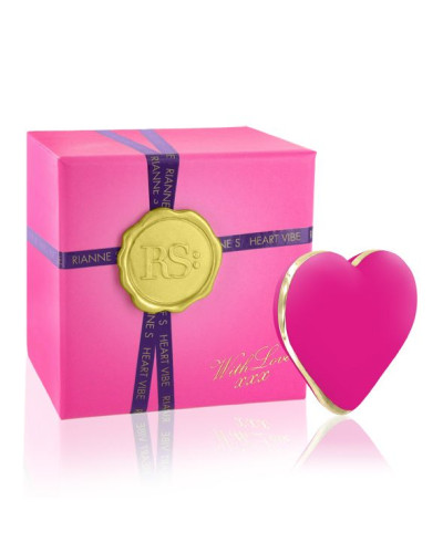 Вібратор-сердечко Rianne S: Heart Vibe Rose, 10 режимів, медичний силікон, подарункове паковання - Фото №1