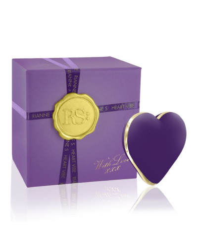 Вібратор-сердечко Rianne S: Heart Vibe Purple, 10 режимів, медичний силікон, подарункове паковання - Фото №1