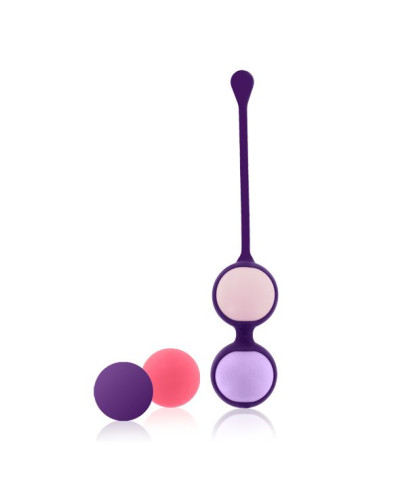Набір вагінальних кульок Rianne S: Pussy Playballs Nude, маса 15, 25, 35, 55г, монолітні, косметичка - Фото №2
