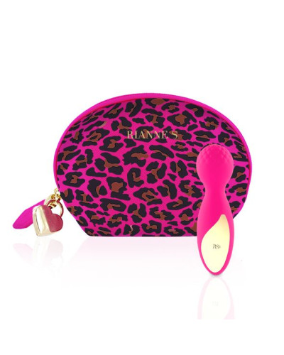 Мини-вибромассажер RIANNE S - Lovely Leopard Mini Wand Pink - Фото №1