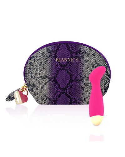 Вібратор для точки G Rianne S: Boa Mini Pink, 10 режимів роботи, медичний силікон, косметичка-чохол - Фото №1
