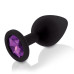 Набір силіконових анальних пробок із кристалом Rianne S: Booty Plug Set Black, діаметр 2,7см, 3,5см, - Фото №2