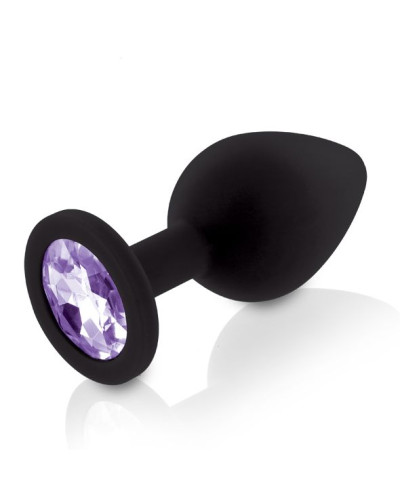 Набір силіконових анальних пробок із кристалом Rianne S: Booty Plug Set Black, діаметр 2,7см, 3,5см, - Фото №3