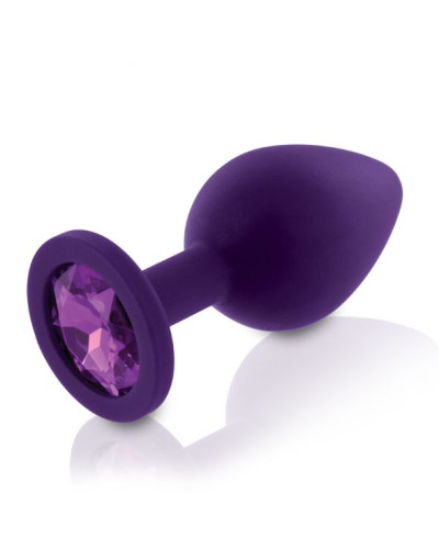 Набір силіконових анальних пробок із кристалом Rianne S: Booty Plug Set Purple, діаметр 2,7см, 3,5см - Фото №2