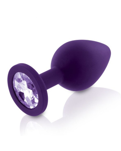 Набір силіконових анальних пробок із кристалом Rianne S: Booty Plug Set Purple, діаметр 2,7см, 3,5см - Фото №3