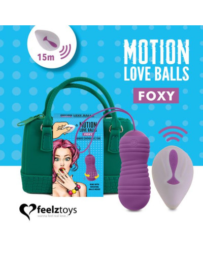 Вагинальные шарики с жемчужным массажем FeelzToys Motion Love Balls Foxy с пультом ДУ, 7 режимов - Фото №1